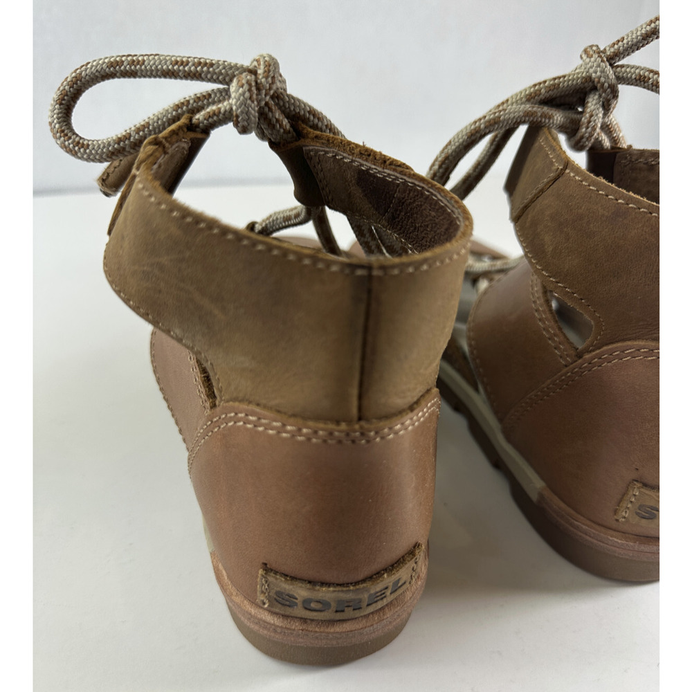 Sorel Torpeda II Lace Up Gladiator Sandals Camel Brown Strappy Leather Size 9 - Picture 9 of 12